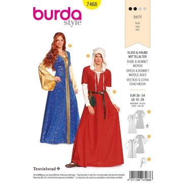 Burda patroon 7468 maat 36 t/m 52