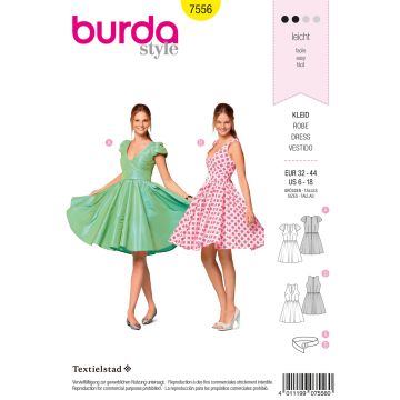 Burda patroon 7556 maat 32 t/m 44