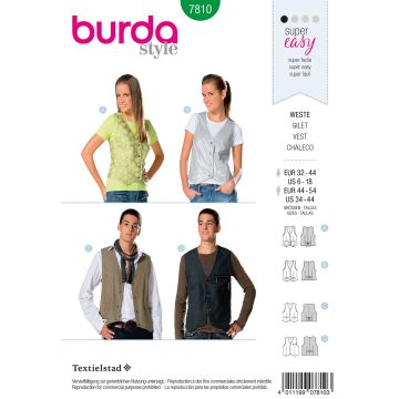 Burda patroon 7810 maat 32 t/m 44