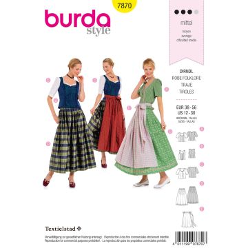 Burda patroon 7870 maat 38 t/m 56