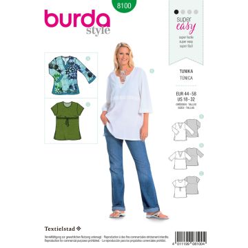 Burda patroon 8100 maat 44 t/m 58