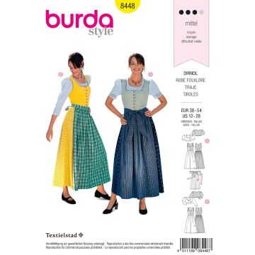 Burda patroon 8448 maat 38 t/m 54