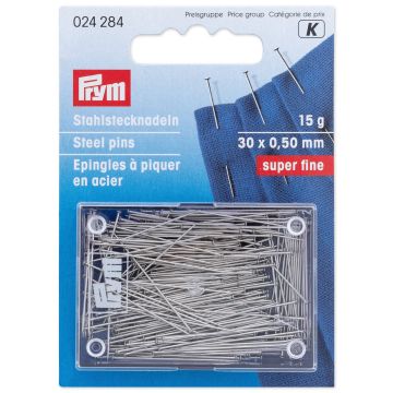 PRYM Spelden staal 0,50 x 30 mm zilverkleurig 024284
