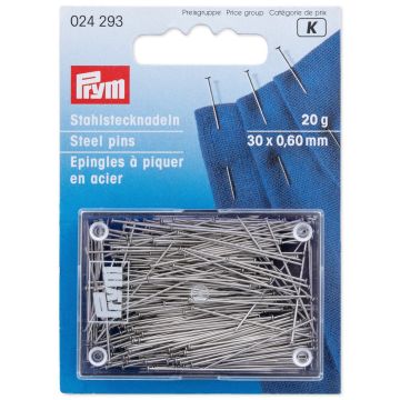 PRYM Spelden staal 0,60 x 30 mm zilverkleurig 024293