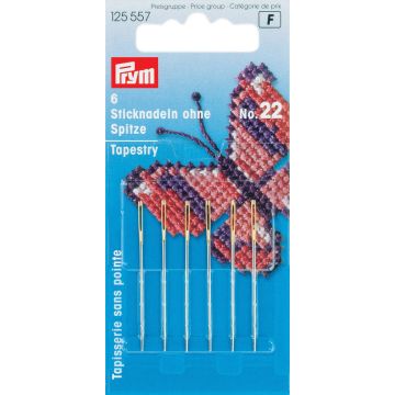 PRYM Borduurnaalden zonder punt 22st 0,90x40mm zilverkleurig 125557