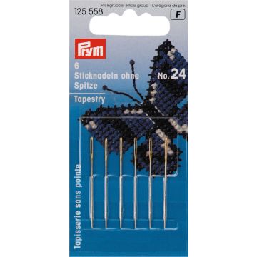 PRYM Borduurnaalden zonder punt st.24 0,80x37mm zilverkleurig 125558