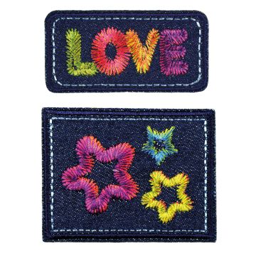 PRYM Applicatie Jeans LOVE opstrijkbaar/zelfklevend bont 2st 921491
