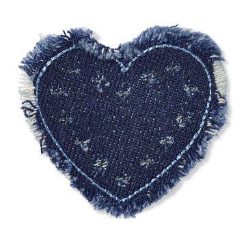 PRYM Applicatie Jeans hart mit bloemen en franjes 925611