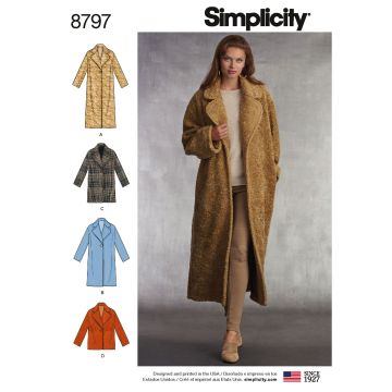 Simplicity patroon 8797 maat 36 t/m 44