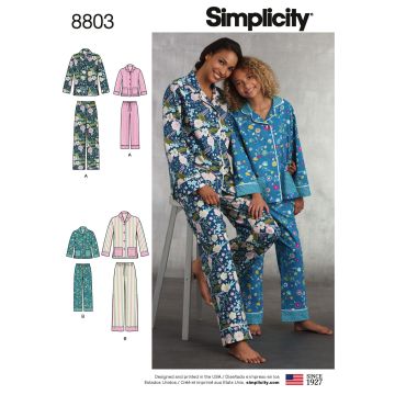 Simplicity patroon 8803 maat 128 t/m 50