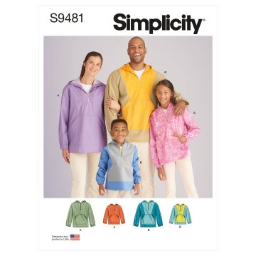 Simplicity patroon 9481 maat 92 t/m 58