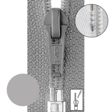 Prym Ritssluiting Kunststof 6mm fijn Brei-Rits Deelbaar Midden Grijs #004 50 cm
