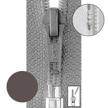 Prym Ritssluiting Kunststof 6mm fijn Brei-Rits Deelbaar Donker Bruin #881 55 cm