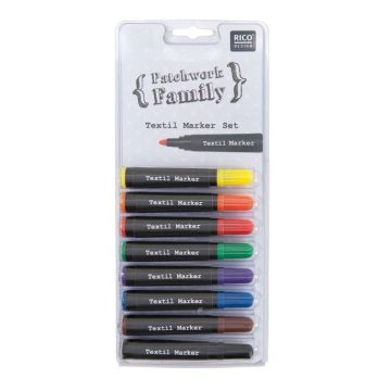 Textile Marker Set Patchwork (8st)