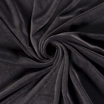 Velvet stretch rib donker grijs