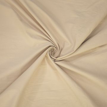 Stretch poplin washed licht beige