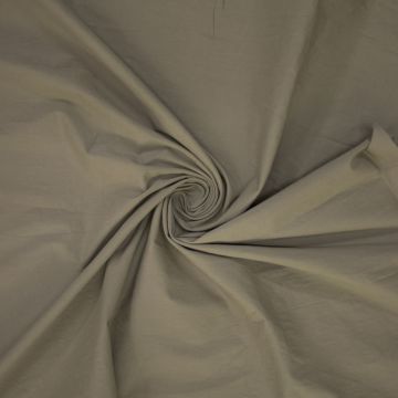 Stretch poplin washed licht khaki groen