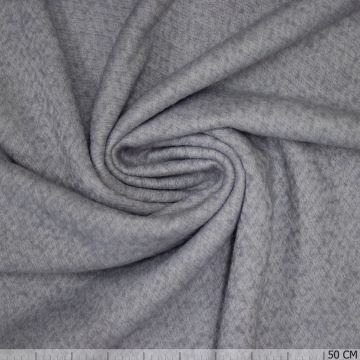 Knitted poly-wol bouclé zilvergrijs