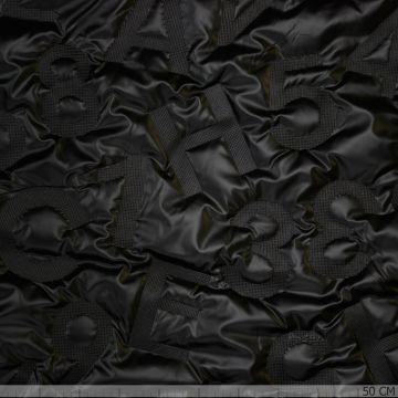 Metallic alfabet gewatteerd zwart