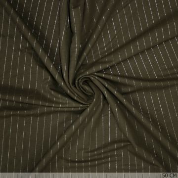 Lurex krijtstreep mos groen