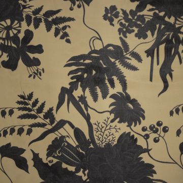 Viscose crêpe zwart bloemenboeket