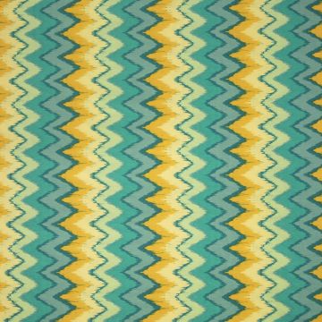 Stretch poplin washed zig-zag turqoise