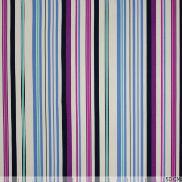 Stretch poplin streepjes blauw