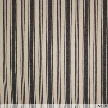 Cotton naturel strepen zwart