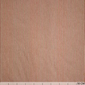 Cotton naturel streepje 3mm terracotta