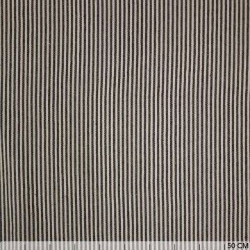 Cotton naturel streepje 3mm zwart