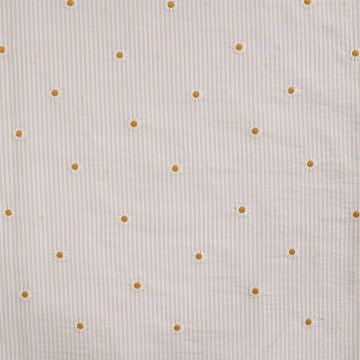 Geborduurde Seersucker streep beige