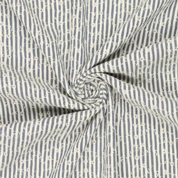 Crinkle Celine Flower Embroidery indigo