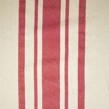 Cotton naturel brede streep rood