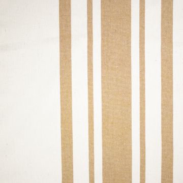 Cotton naturel brede streep camel