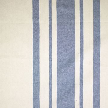 Cotton naturel brede streep denim