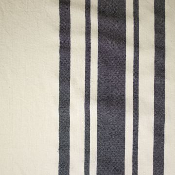 Cotton naturel brede streep zwart