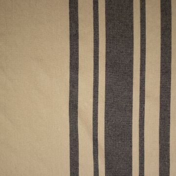 Cotton naturel brede streep linnen zwart