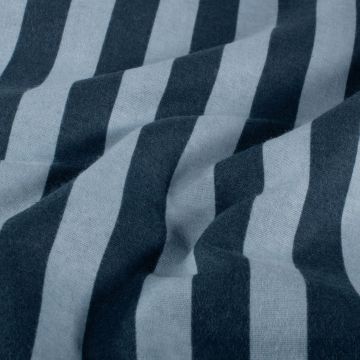 Flanel stof bedrukt Streep Blauw