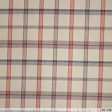 Cotton naturel multicolor checks