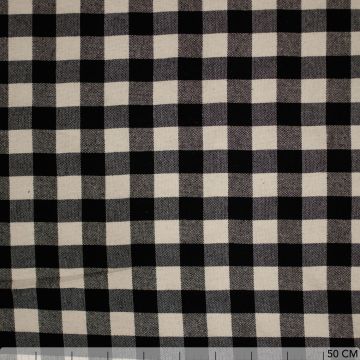Cotton naturel brabants bont 25mm zwart