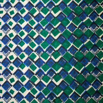 Satin blokjes groen-blauw