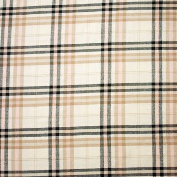 Katoenmix ruit roze-beige