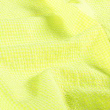 Katoen Poplin stof Seersucker Neon Geel