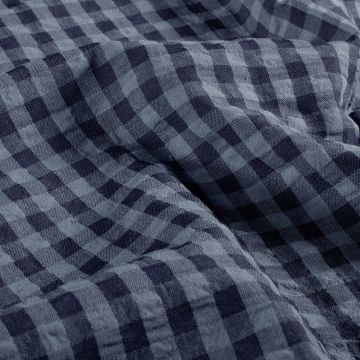 Katoen Poplin stof Seersucker XL Blauw