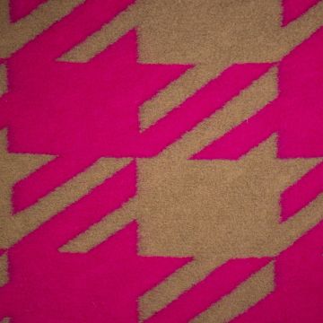 Italiaanse Wol-blend pied de poule fushia