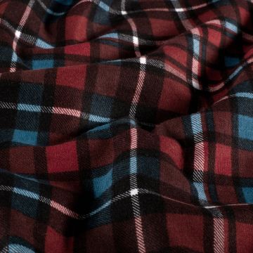 Flanel stof bedrukt Ruitje Warm Rood