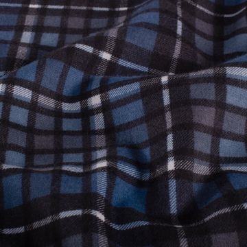 Flanel stof bedrukt Ruitje Blauw