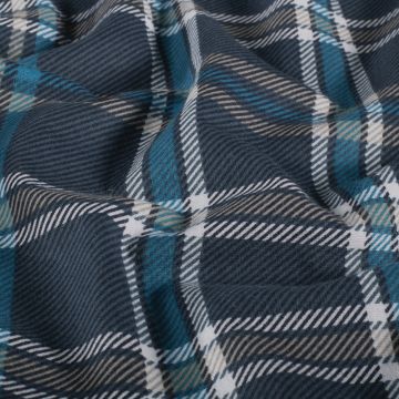 Flanel stof bedrukt Ruitje Blauw