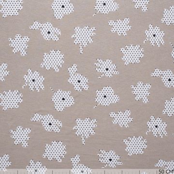 Tricot Bloemprint Beige