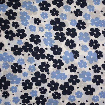 Viscose blauwe bloemen